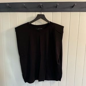 Loft Size Small Black Padded Shoulder Muscle Tee